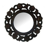 Wooden Antique With Handicraft Work Fancy Design Mirror - Wooden Twist UAE